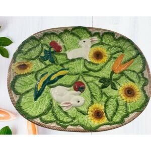 Vintage Bunny Lane Bunny EASTER Extra Large Platter The Strata Group 22.5"x17"